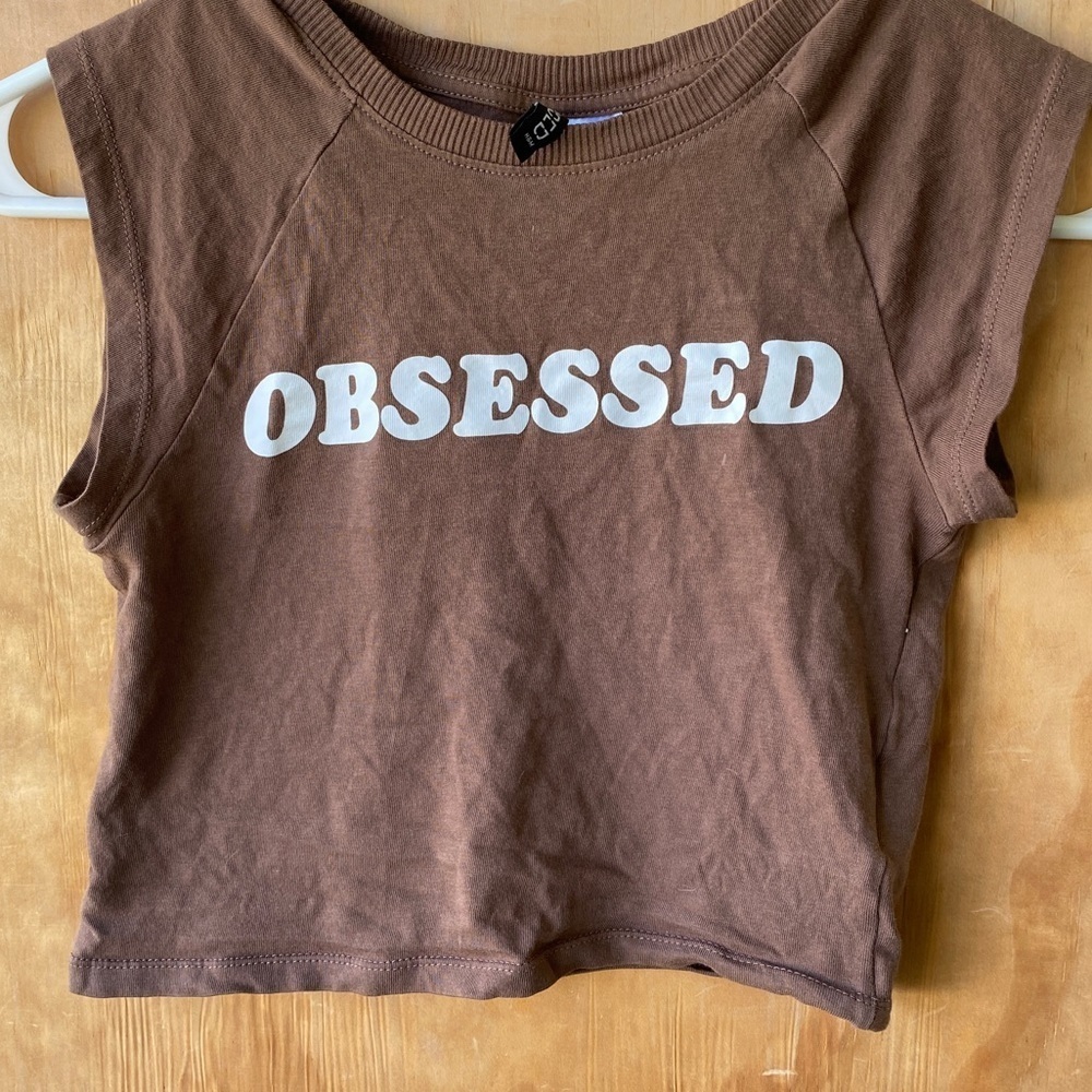 Divided Brown Obsessed Baby Sleeveless Tee